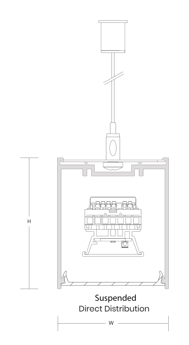 Athena 70 Suspended dimensional drawing
