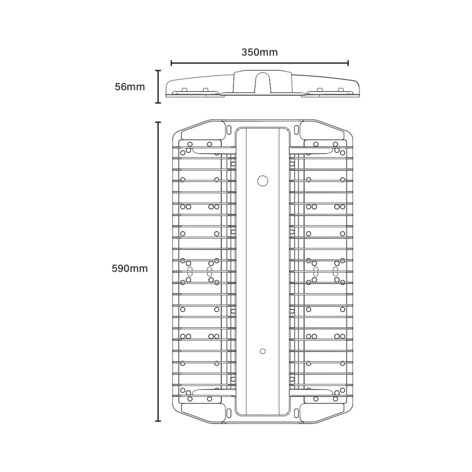 Contracta Lowbay dimensional drawing