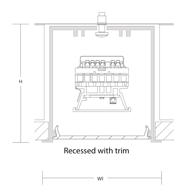 Athena 50 Recessed dimensional drawing